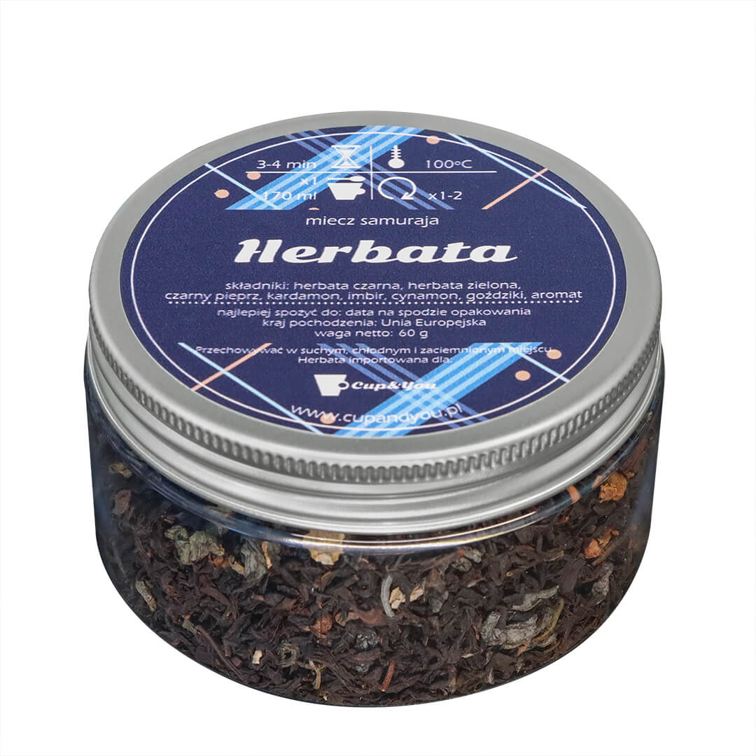 Herbata - o smaku rozgrzewającej mieszanki przypraw, na bazie czarnej herbaty,eleganckie pudełko, 60g, idealny podarunek, prezent dla Taty na Dzień ..