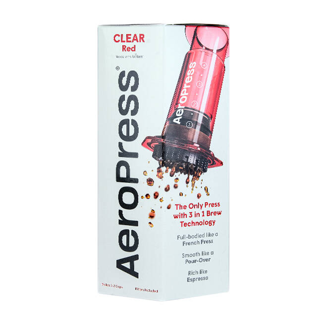 AEROPRESS CLEAR CZERWONY