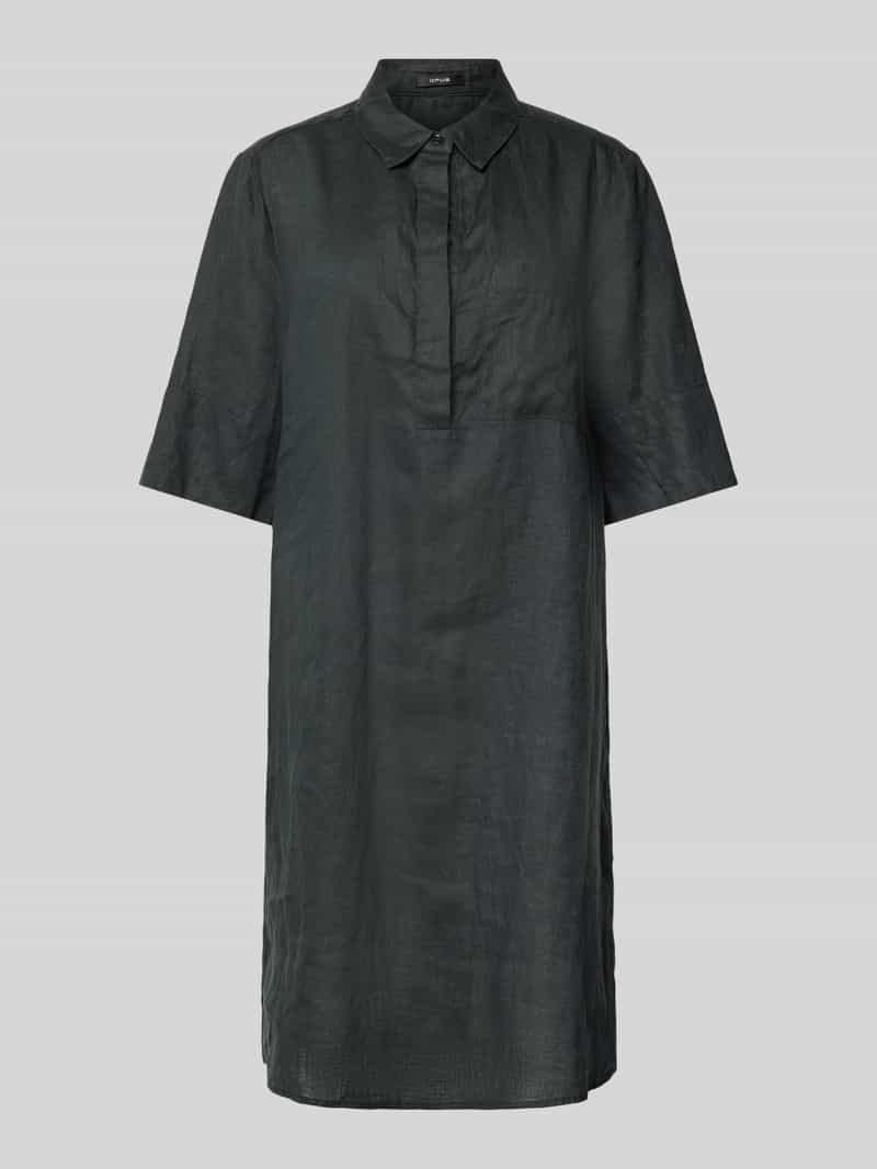 Sukienka lniana o długości do kolan z rękawem o dł. 1/2 model ‘Walmari’