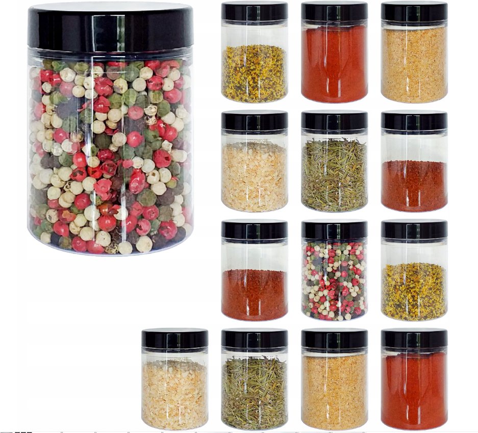 słoiczki PET na przyprawy 100ml pojemniki pojemniczki na przyprawy 14szt