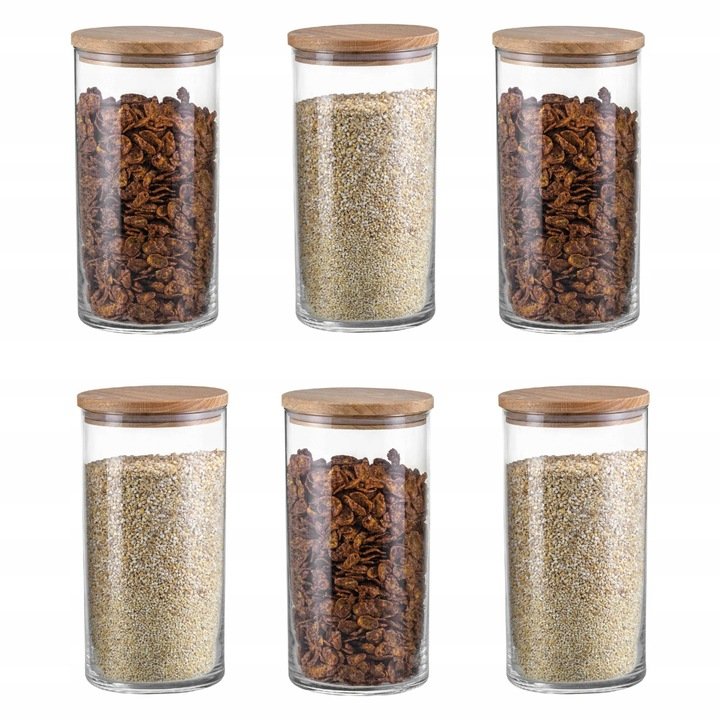 SŁOIK 1210ml szklany pojemnik kuchenny na produkty sypkie makaron EKO 6szt.