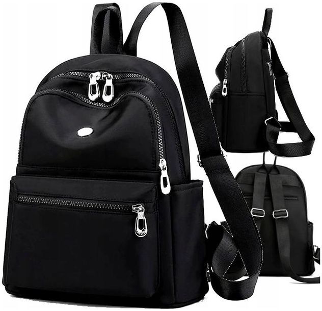 Plecak damski elegancki miejski czarny wodoodporny