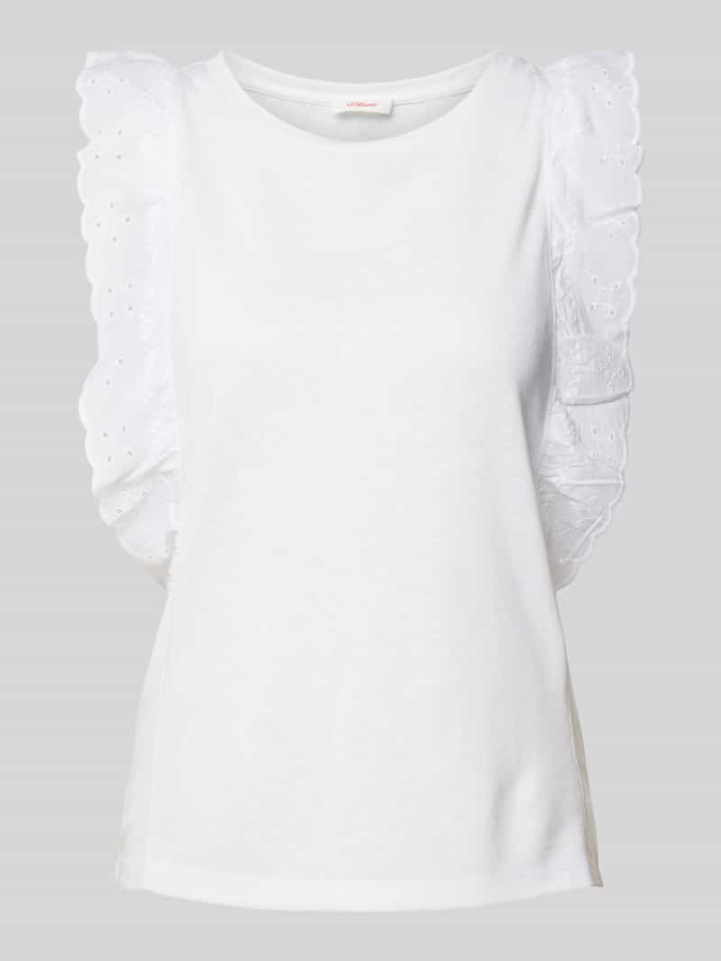 T-shirt z haftem angielskim