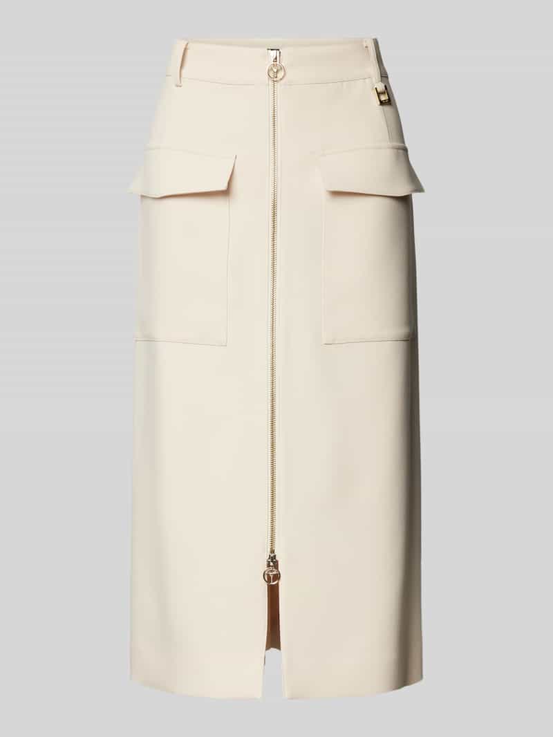 Spódnica midi z kieszeniami z patką