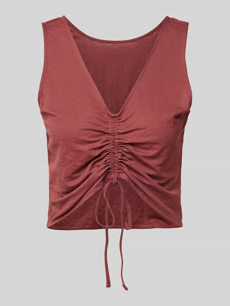 Top bluzkowy krótki z marszczeniami model ‘KINDA’