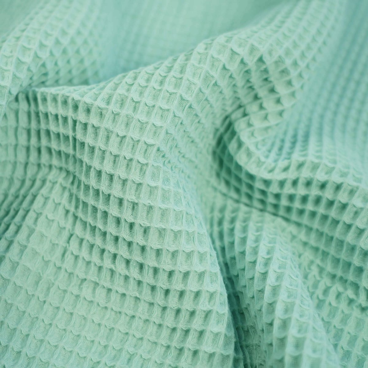 Tkanina Wafel bawełniany - szałwia (Salvia)