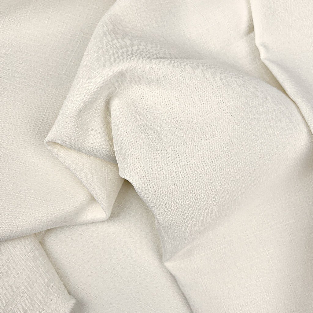 Tkanina obrusowa plamoodporna ecru - wzór lniany