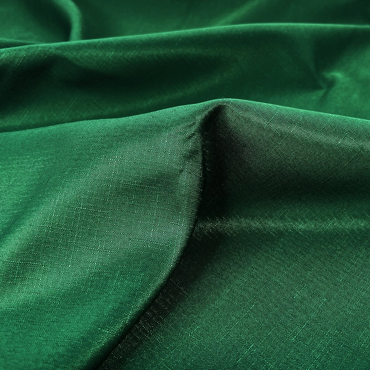 Tkanina obrusowa plamoodporna zielona - wzór lniany