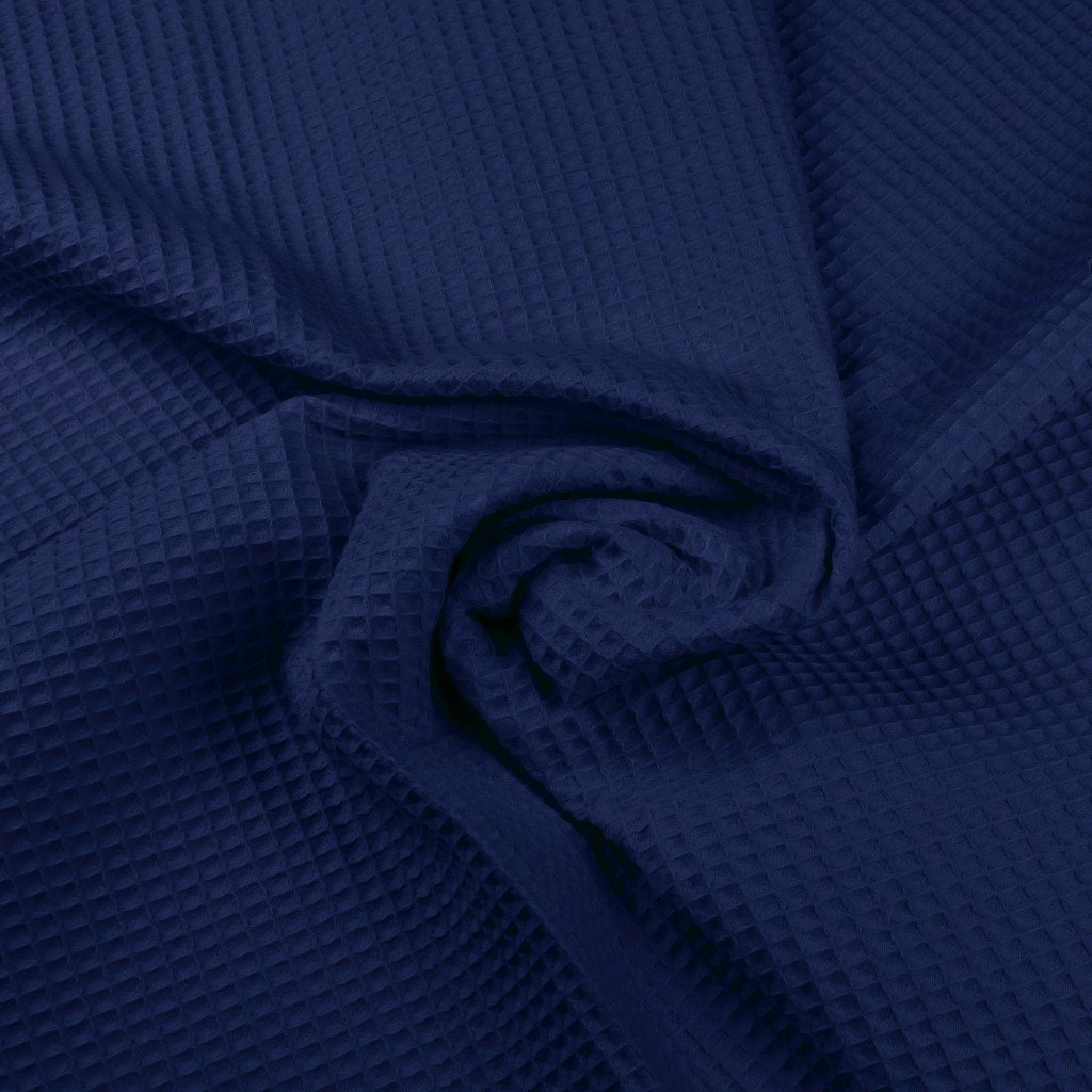 Tkanina wafel bawełniany granatowy