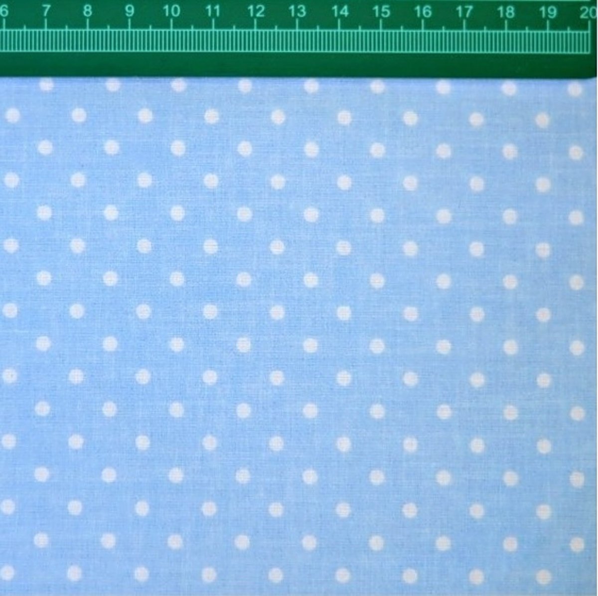 Tkanina bawełniana kropki 4mm białe na niebieskim tle