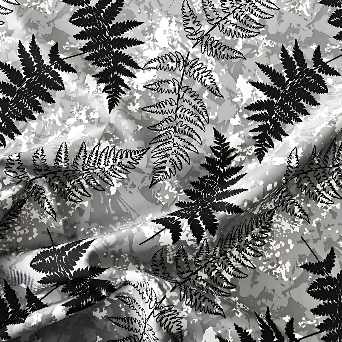 Tkanina wodoodporna liście paproci na szarym tle