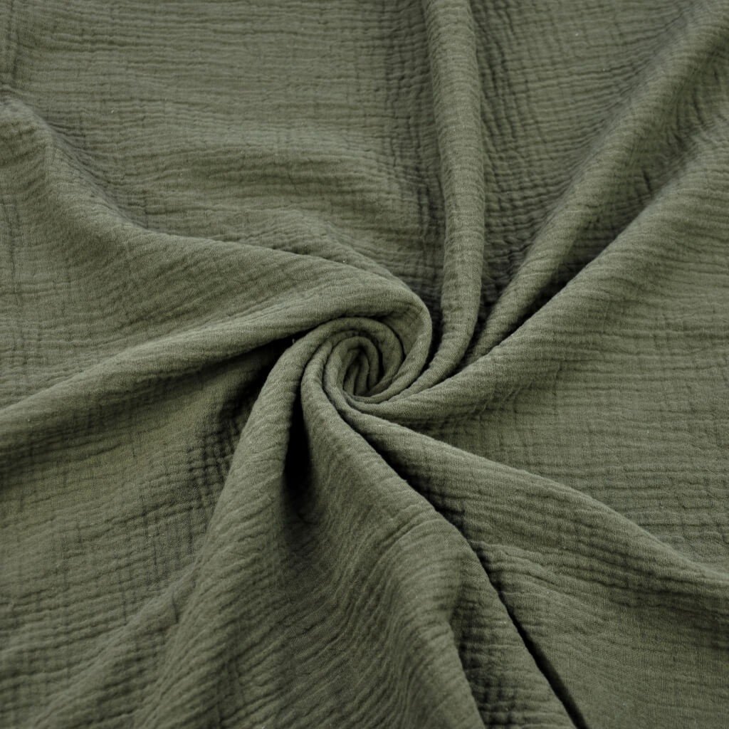 Tkanina Muślin double gauze oliwkowy (Green)