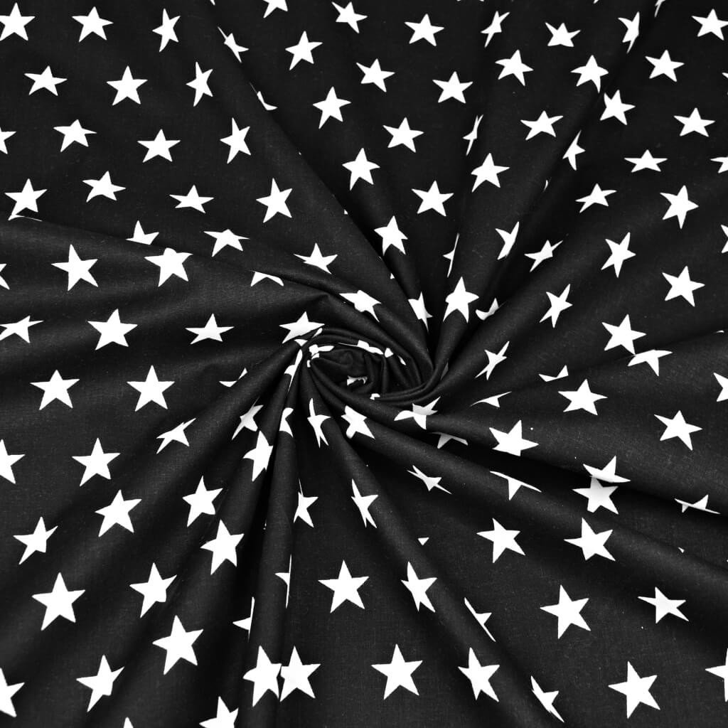 Tkanina bawełniana gwiazdki 20mm białe na czarnym tle