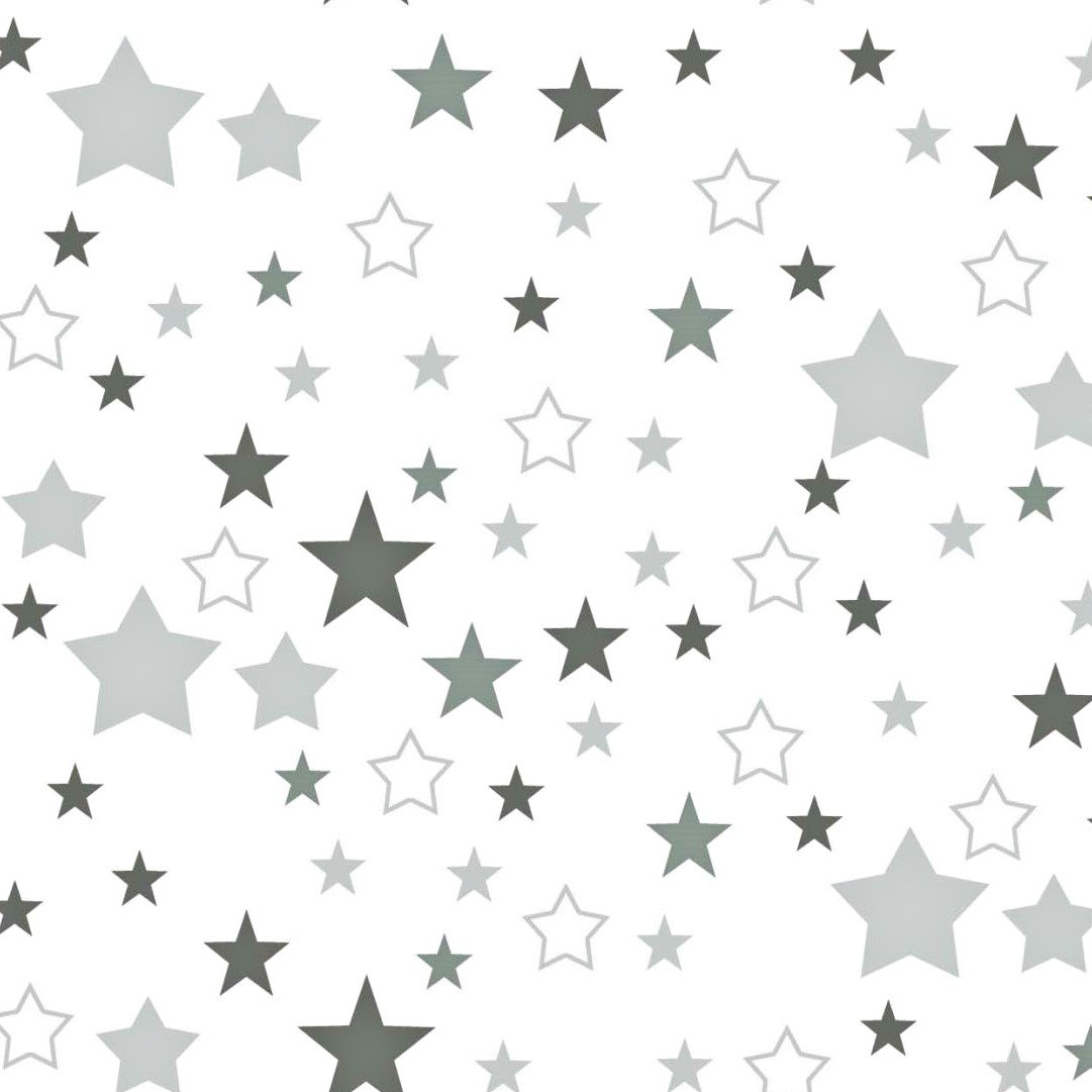 Tkanina bawełniana gwiazdozbiór szary na białym tle