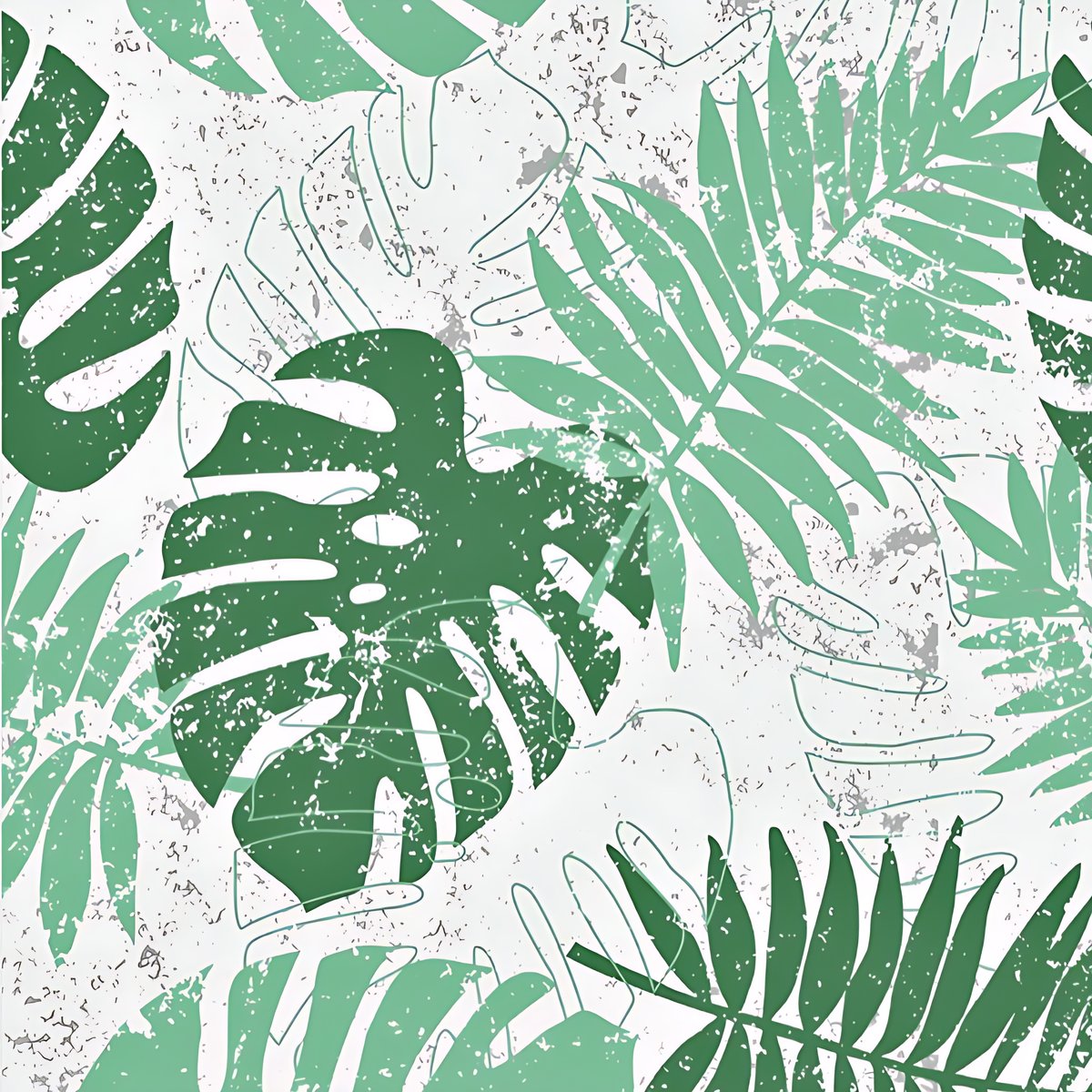 Tkanina wodoodporna zielone liście monstera na jasno szarym tle