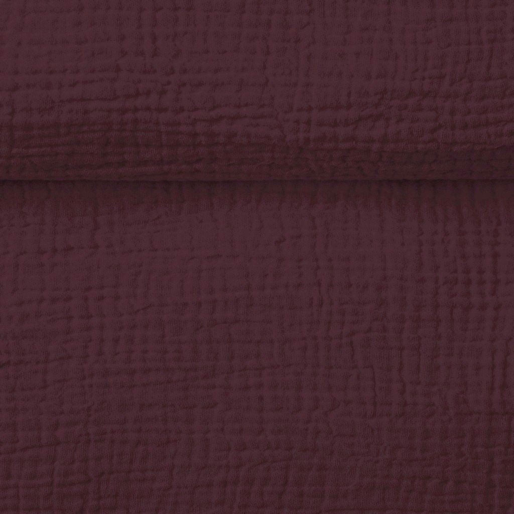 Tkanina Muślin double gauze wiśniowy (Windsor Wine)