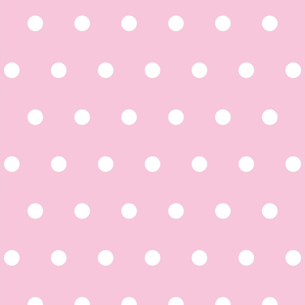 Tkanina bawełniana grochy 11mm białe na różowym tle