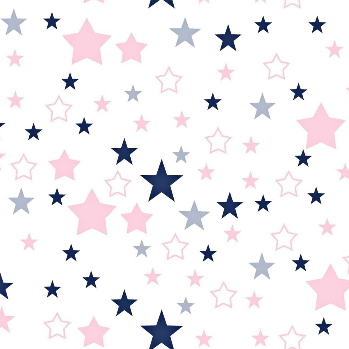 Tkanina bawełniana gwiazdozbiór różowo granatowy na białym tle