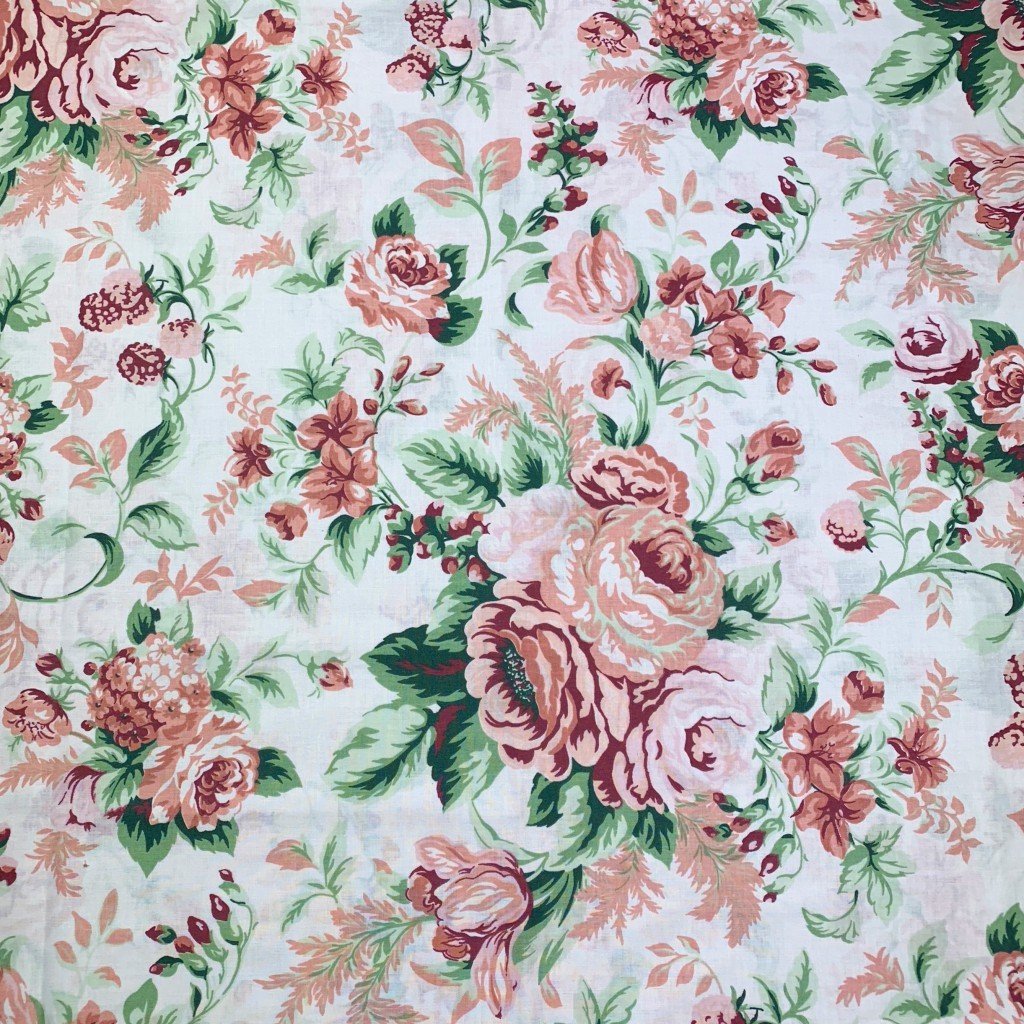Tkanina bawełniana kwiaty róże cygańskie pudrowy róż