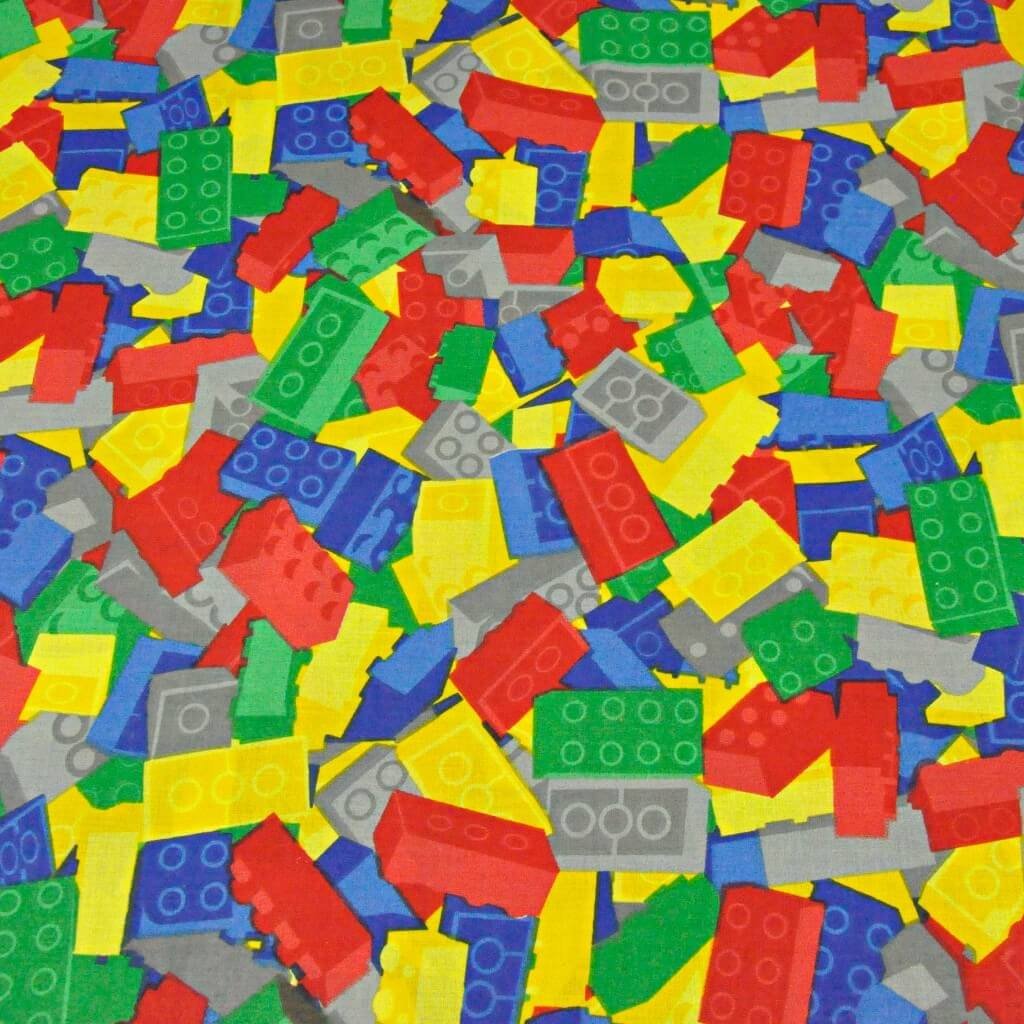 Tkanina bawełniana kolorowe klocki