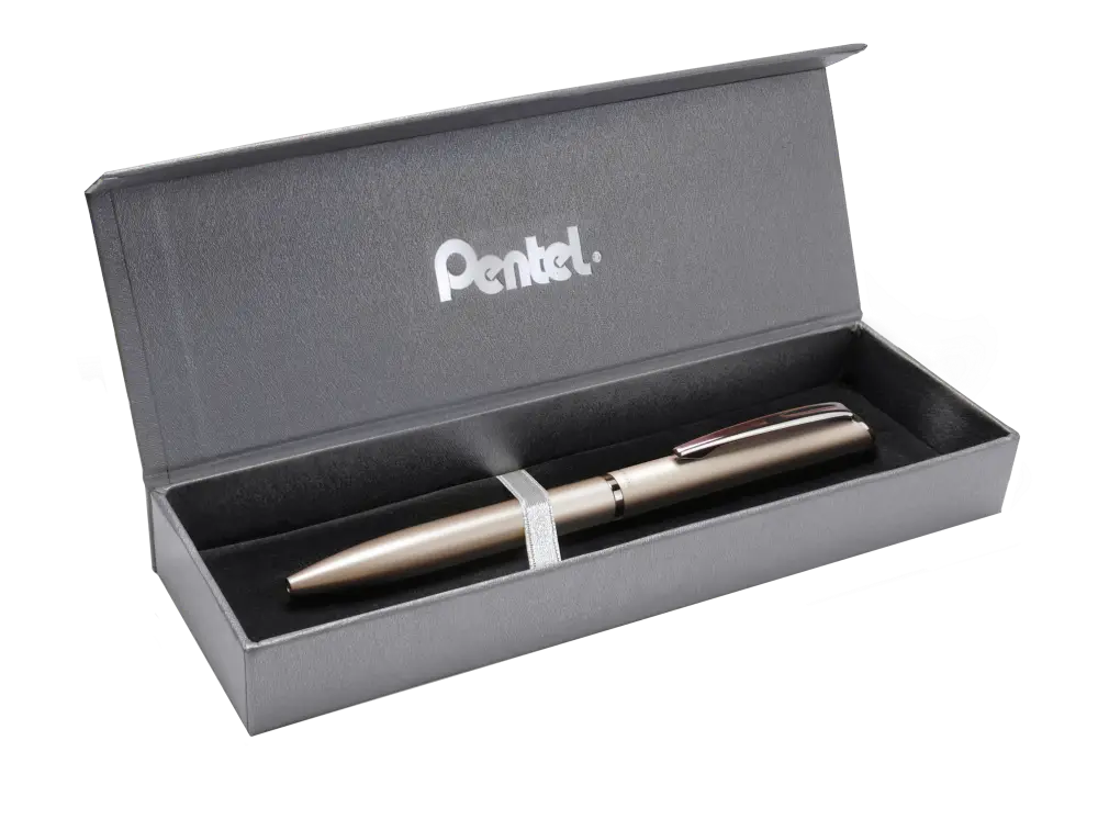 Eleganckie pióro kulkowe EnerGel 0,7 mm BL2007 w etui szampańskie - PENTEL