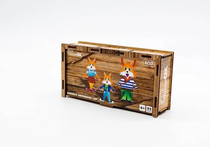 Drewniana układanka - Lisy - PuzzleOK
