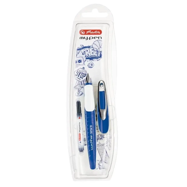 Pióro wieczne My.Pen M niebiesko-białe - HERLITZ