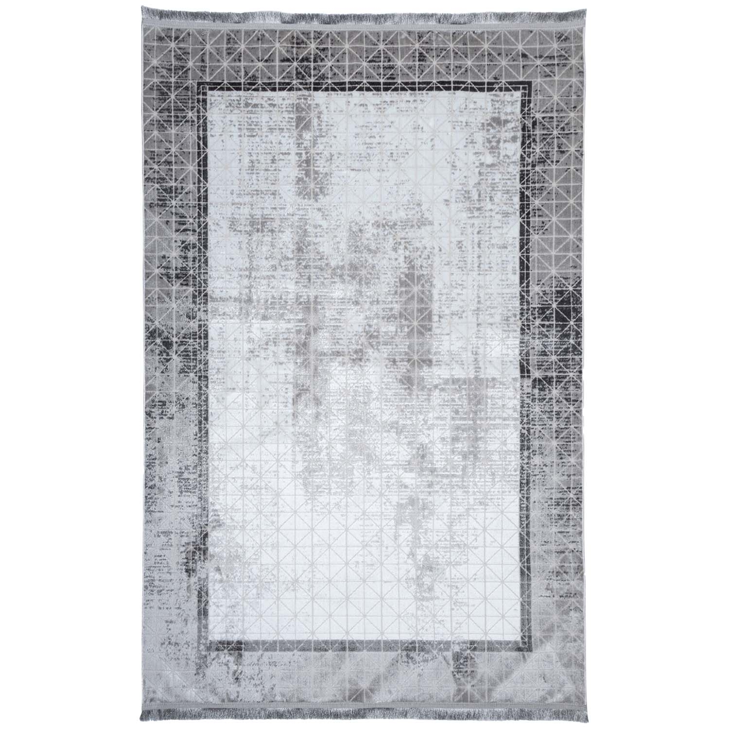 Dywan Multi-Decor Eclipse, 120 x 170 cm, ramka, szary z frędzlami