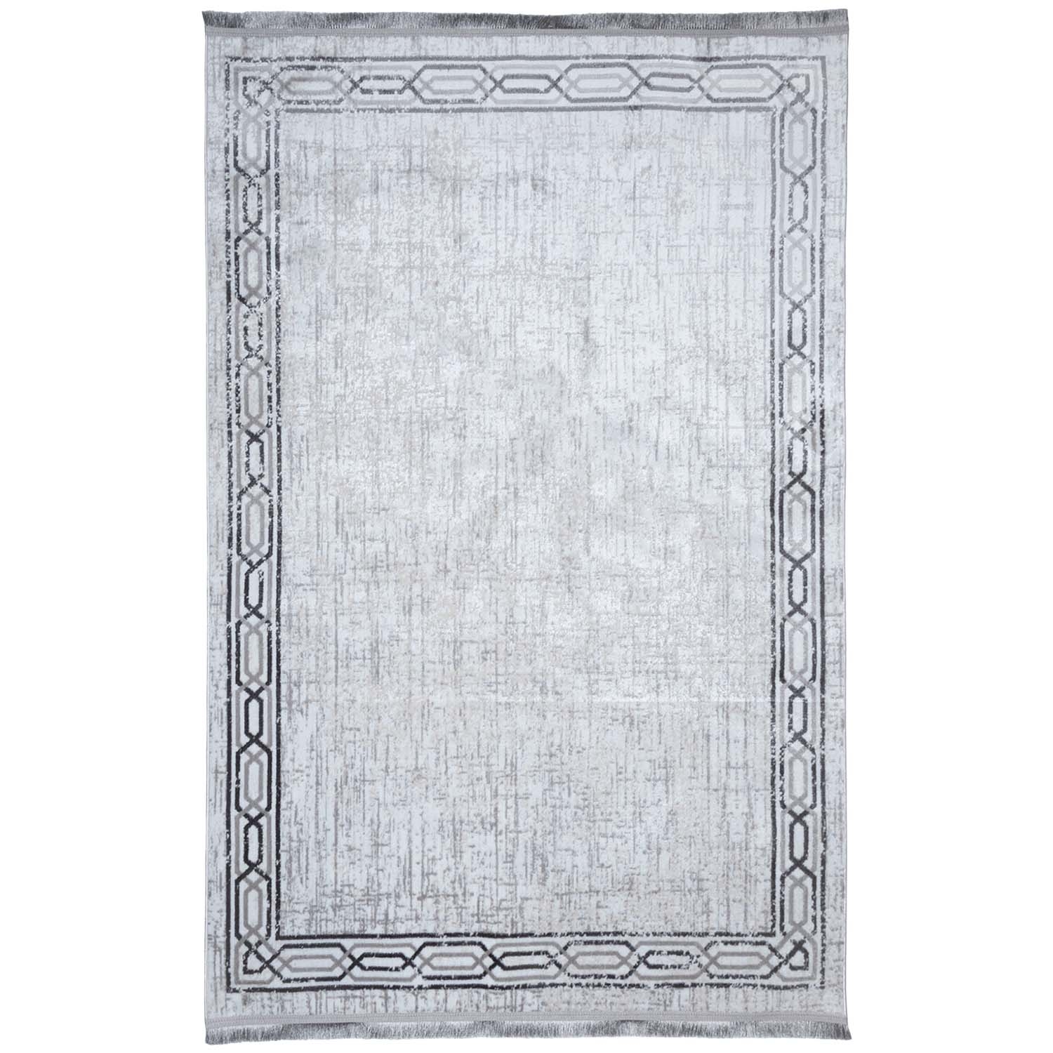 Dywan Multi-Decor Eclipse, 120 x 170 cm, ornament, szary z frędzlami