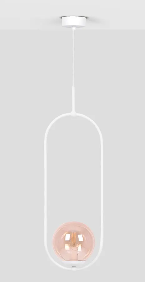 Biało bursztynowa nowoczesna lampa wisząca nad stół 13X A488 N8-M23