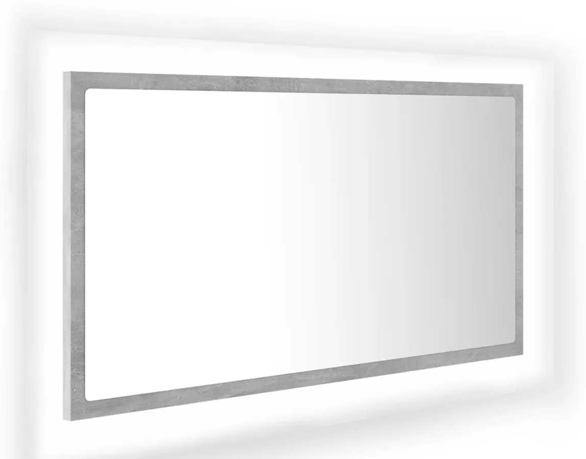 Prostokątne szare lustro wiszące LED C9-W26