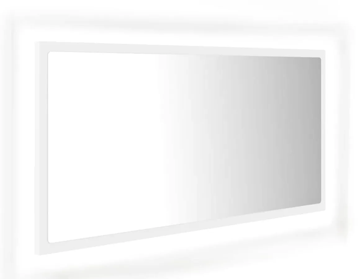 Prostokątne wiszące lustro białe LED K7-G85