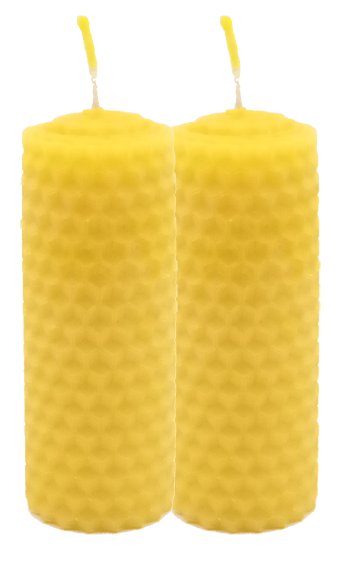 2x świeca z wosku pszczelego zwijana 8/3 cm