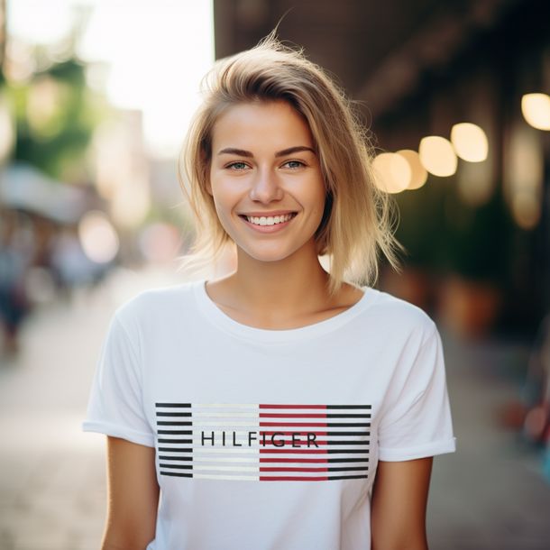 ﻿Koszulka Damska Tommy Hilfiger DLA NIEJ, NEW, biały t-shirt, wiosna, S
