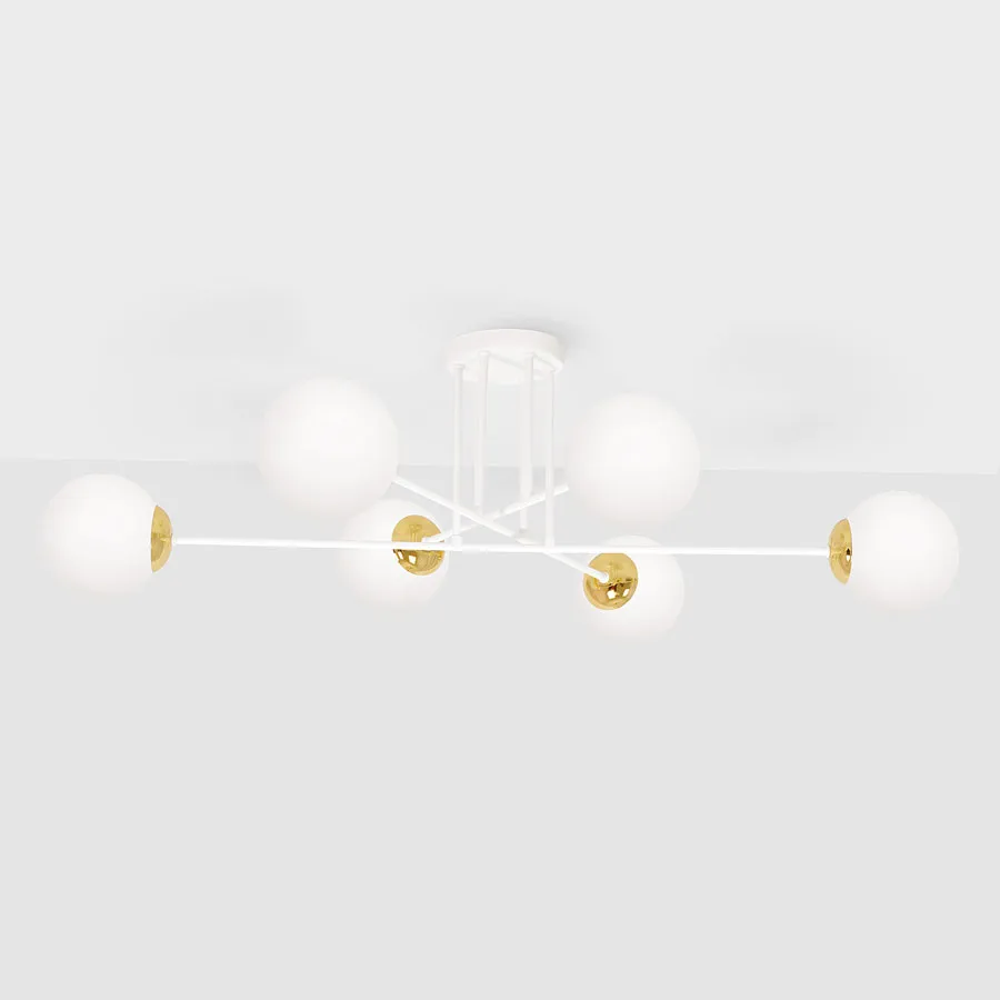 Biała sześciopunktowa elegancka lampa sufitowa - A494 R0-F30
