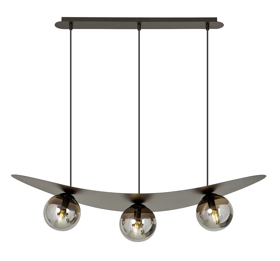 Nowoczesna lampa wisząca z grafitowymi kloszami - D123 E3-R81