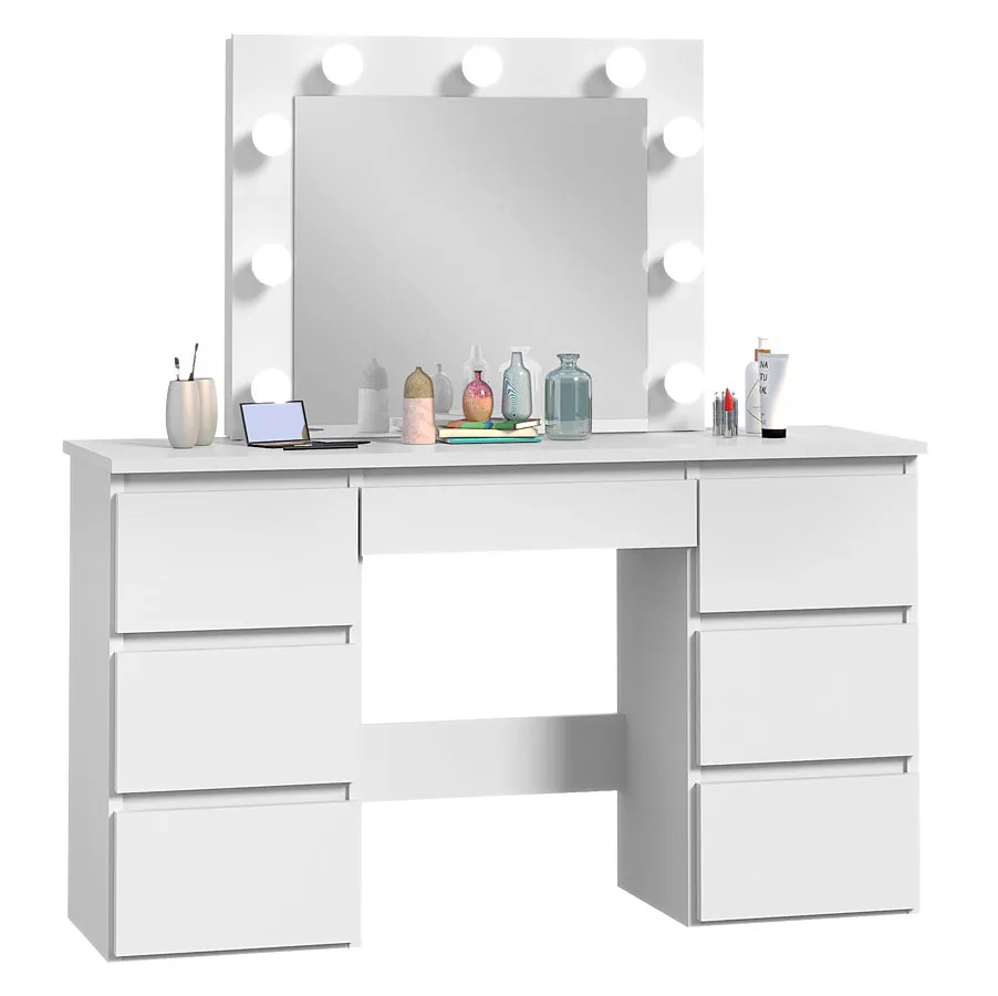 Biała duża toaletka z szufladami M5-R49