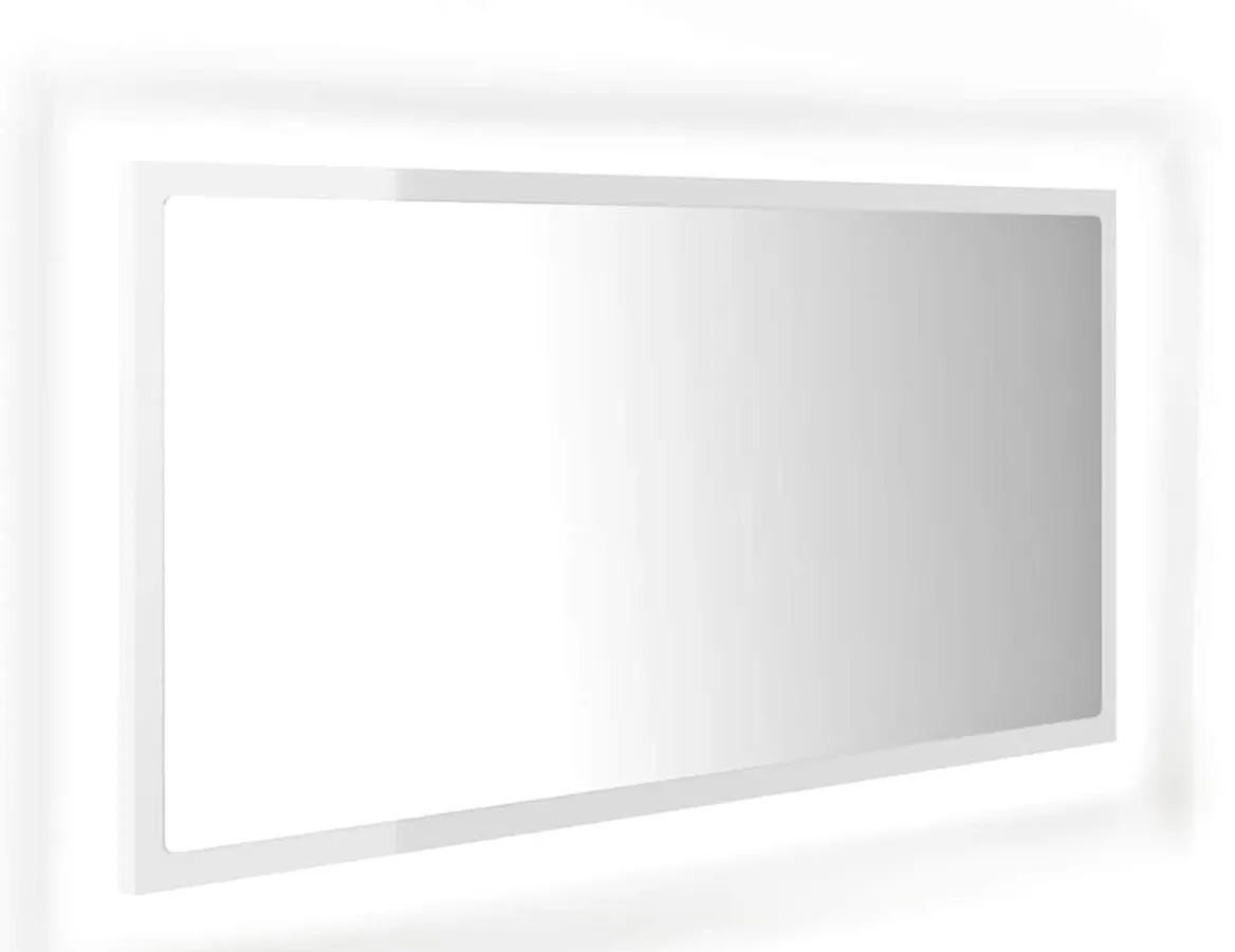 Nowoczesne białe lustro w połysku LED M2-T26