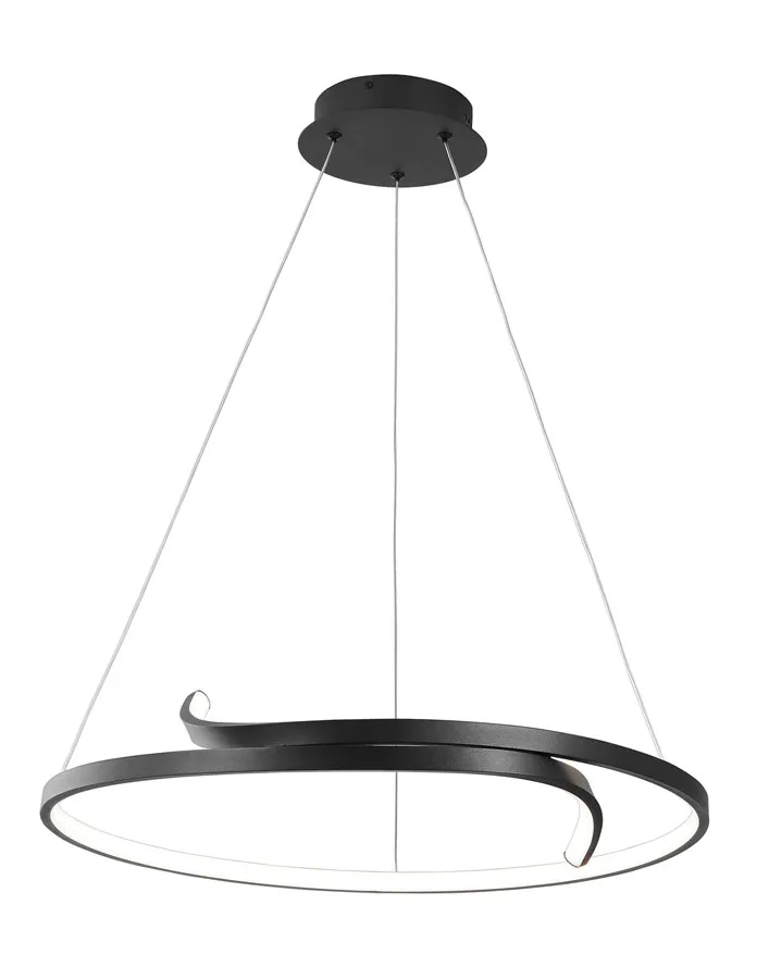 Czarna dekoracyjna lampa okrąg LED nad stół - 3X A500 L1-K93