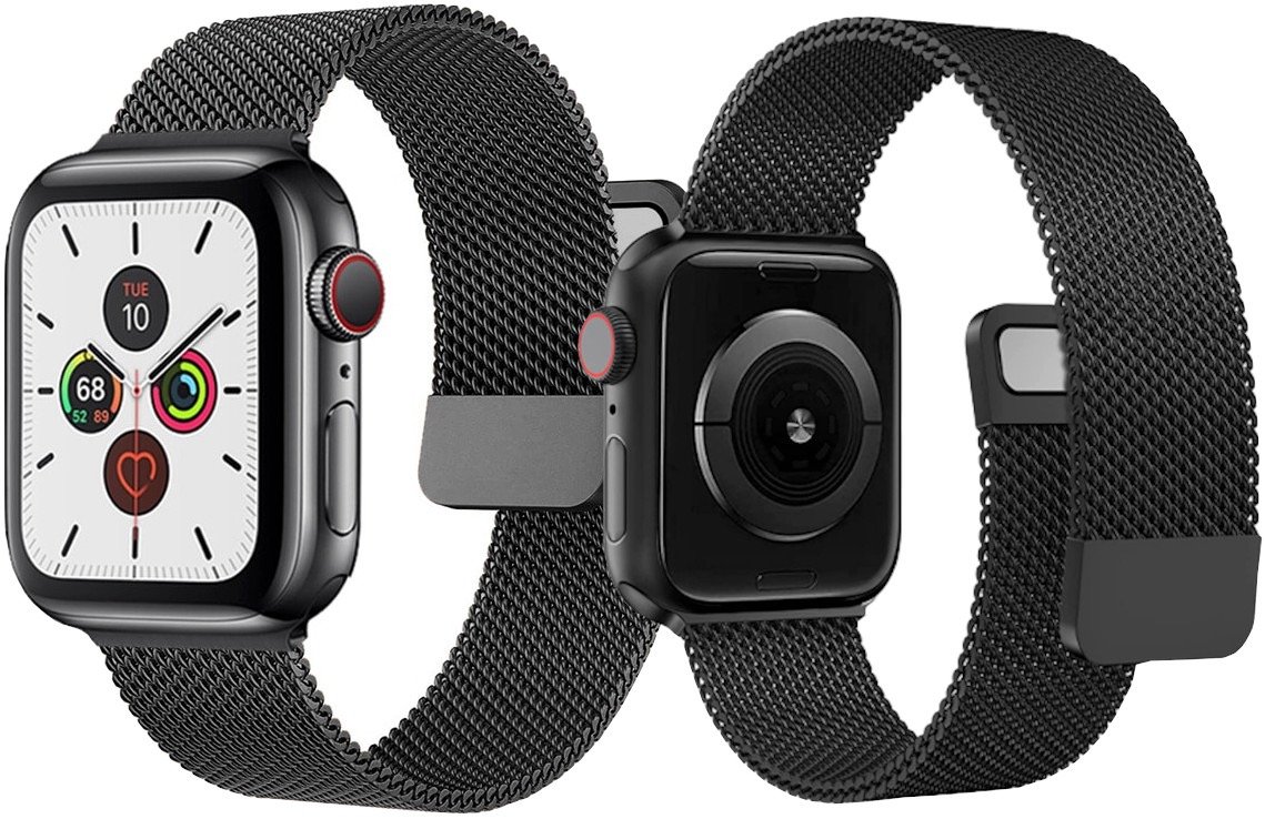 PASEK BRANSOLETA DO APPLE WATCH 42/44 CZARNY