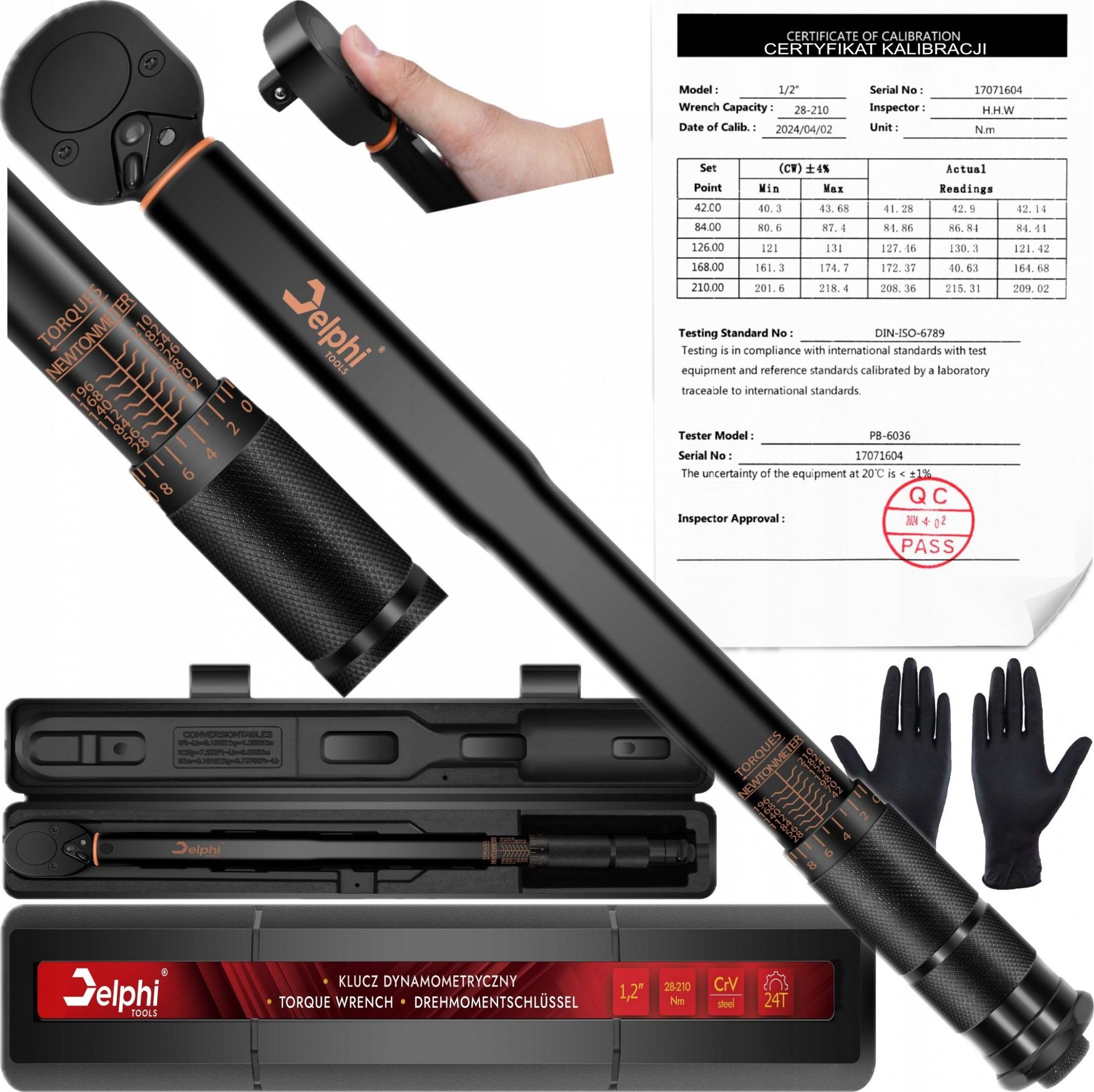 Delphi Tools Klucz dynanmometryczny 28-210 Nm 1/2