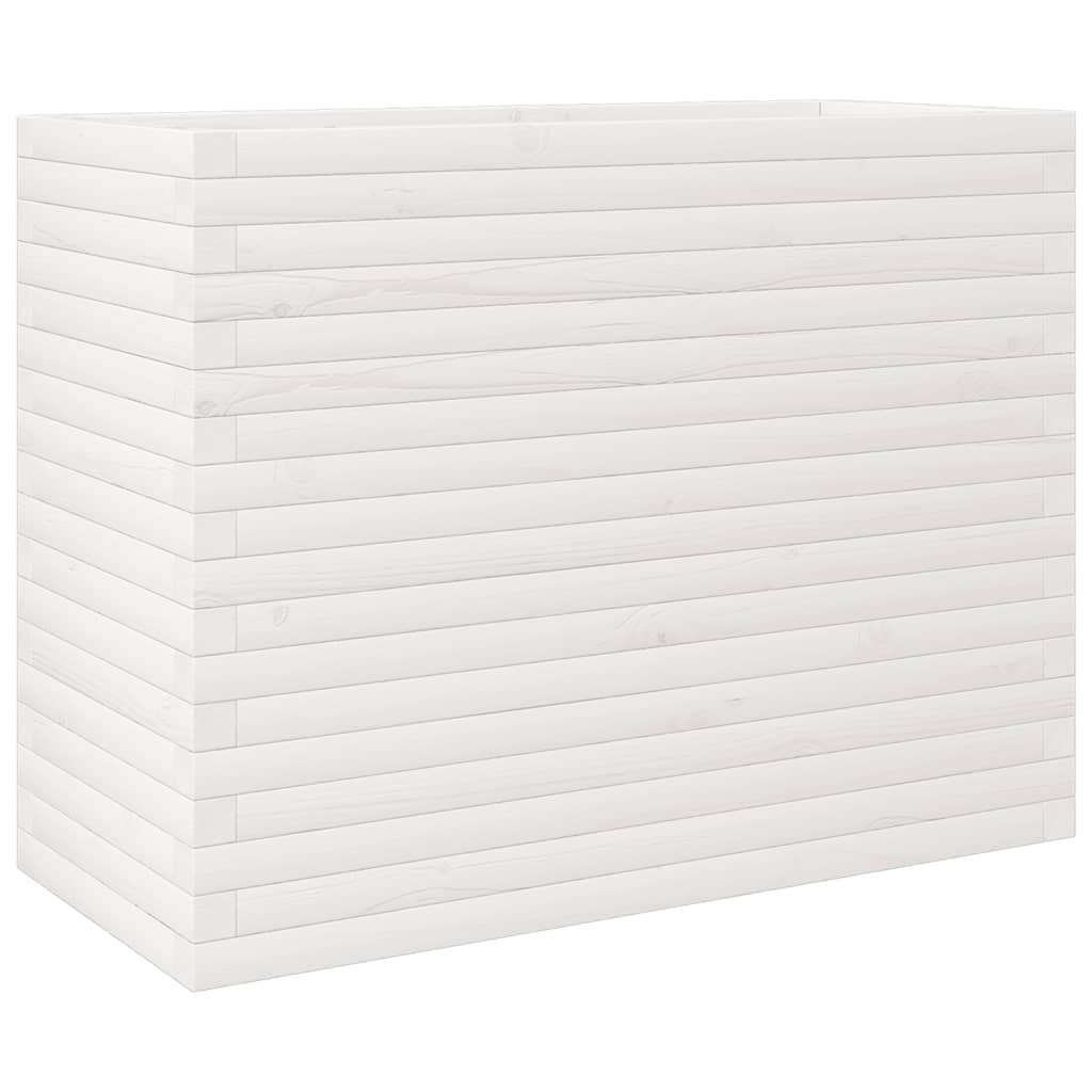 vidaXL Donica ogrodowa, biała, 90x40x68,5 cm, lite drewno sosnowe