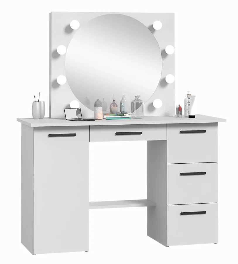 Biała toaletka z lustrem i oświetleniem led B3-F76