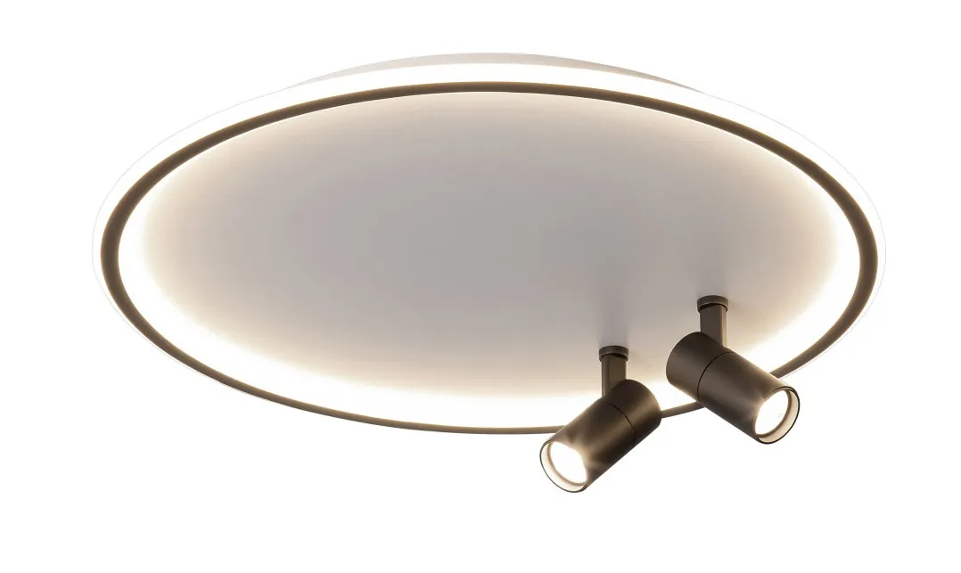 Czarny okrągły plafon LED z reflektorkami - S2 A506 K7-N95