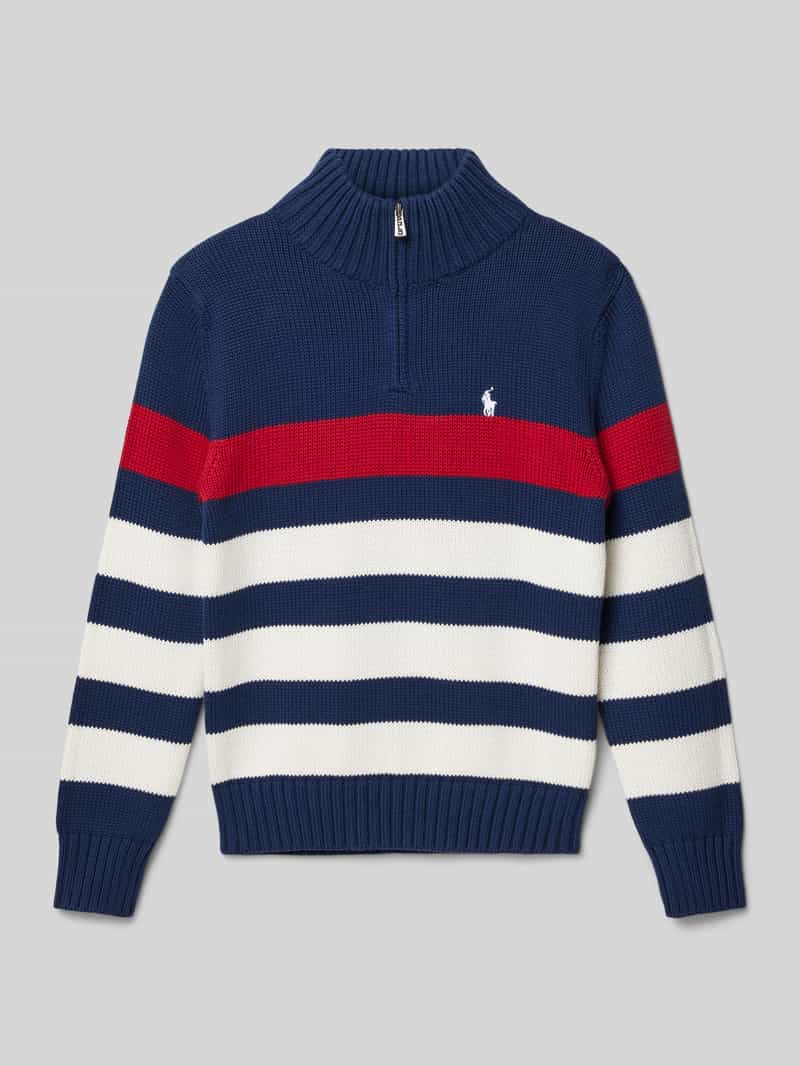 Sweter z dzianiny ze stójką model ‘MOCK’