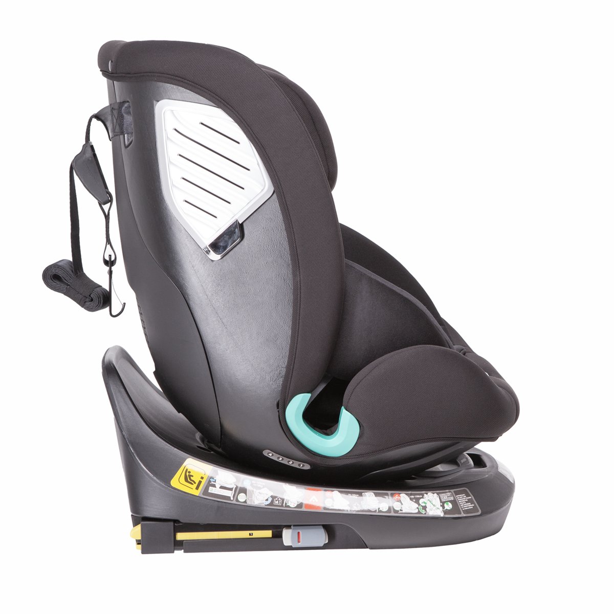 Fotelik Radjur top tether ISOFIX 40-150 cm, 360, norma i-Size, waga do 36 kg kolor czarny