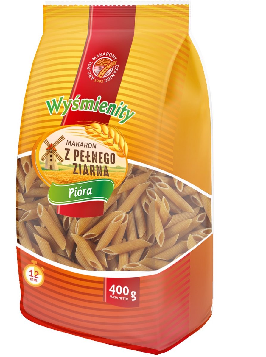 Arc-Pol Makaron pełnoziarnisty pióra 400 g