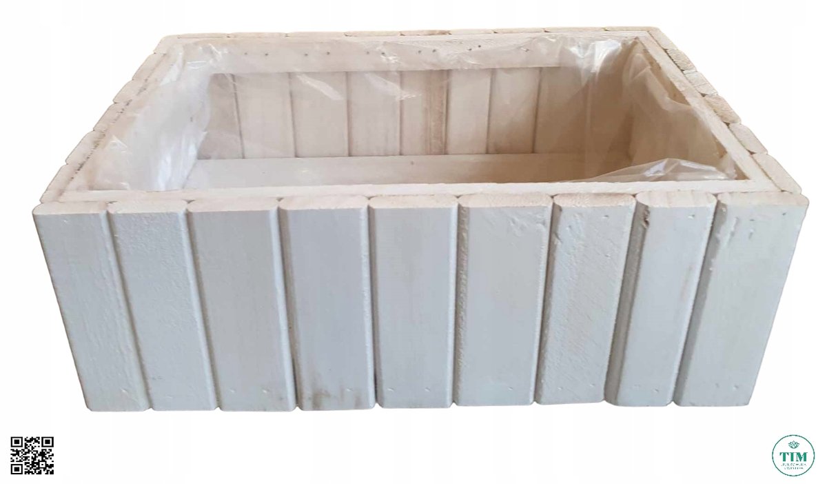 OSŁONKA DREWNIANA PROSTOKĄTNA BIAŁA 28 CM