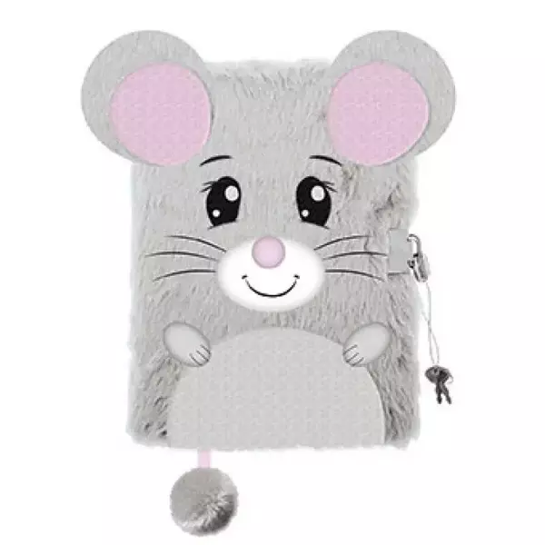 Pamiętnik z kłódką A5/96K 3D włochacz Mouse - ST-MAJEWSKI