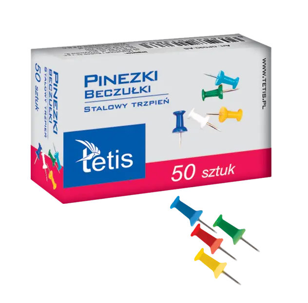 Paczka Pinezki beczułki kolor mix 50 szt 10 sztuk - Tetis